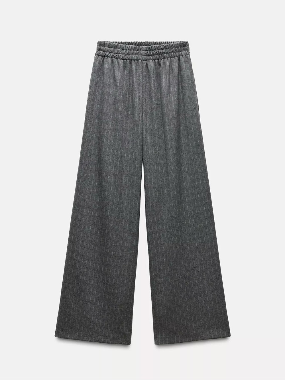 Zara Charcoal Pinstripe Wide-Leg Pants